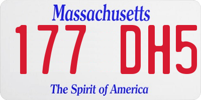 MA license plate 177DH5