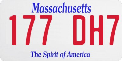 MA license plate 177DH7