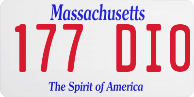 MA license plate 177DI0