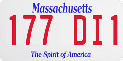 MA license plate 177DI1