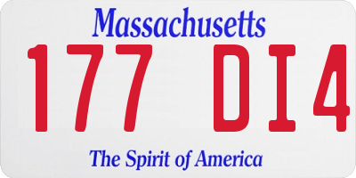 MA license plate 177DI4