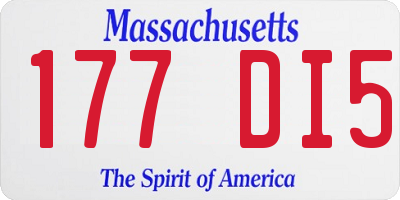 MA license plate 177DI5