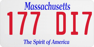 MA license plate 177DI7