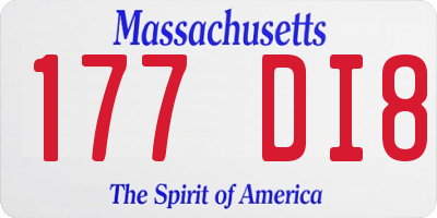 MA license plate 177DI8