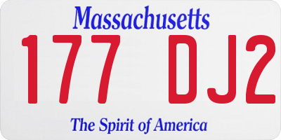 MA license plate 177DJ2