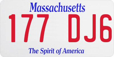 MA license plate 177DJ6