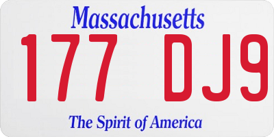 MA license plate 177DJ9