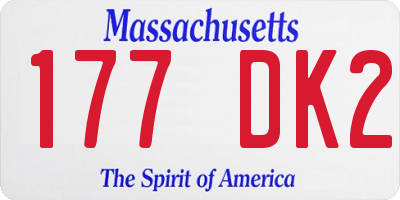 MA license plate 177DK2