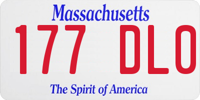 MA license plate 177DL0