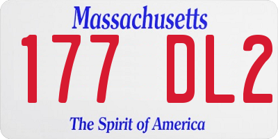 MA license plate 177DL2