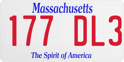 MA license plate 177DL3