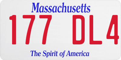 MA license plate 177DL4