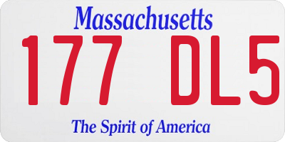 MA license plate 177DL5