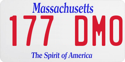 MA license plate 177DM0