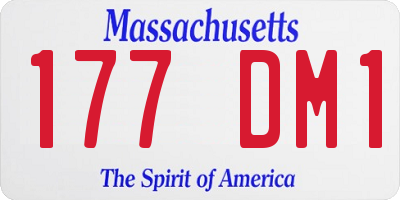 MA license plate 177DM1