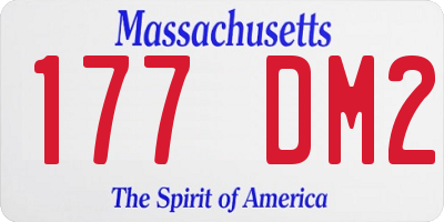 MA license plate 177DM2