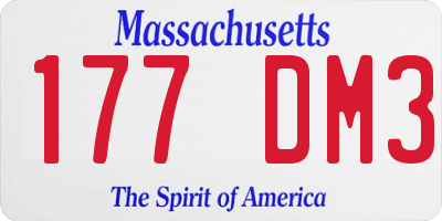 MA license plate 177DM3