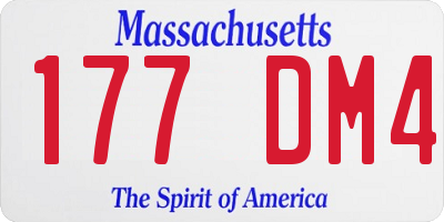MA license plate 177DM4