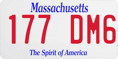 MA license plate 177DM6