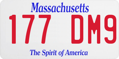 MA license plate 177DM9