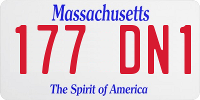 MA license plate 177DN1