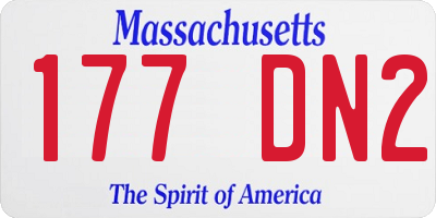 MA license plate 177DN2