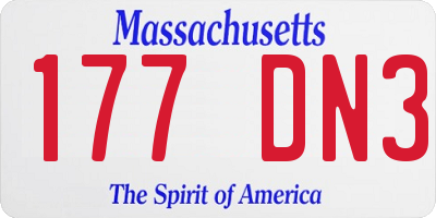 MA license plate 177DN3