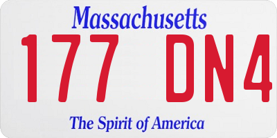MA license plate 177DN4