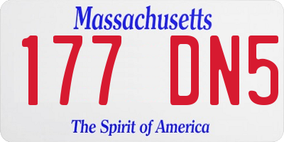 MA license plate 177DN5