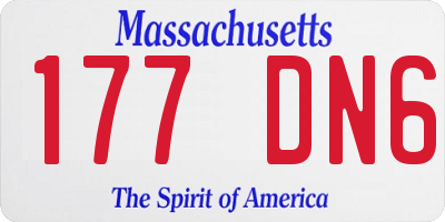 MA license plate 177DN6