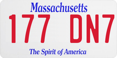 MA license plate 177DN7