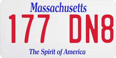 MA license plate 177DN8