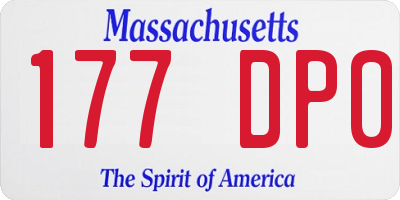 MA license plate 177DP0