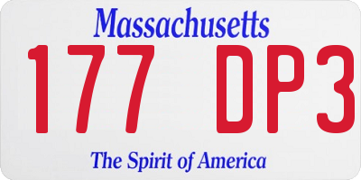 MA license plate 177DP3