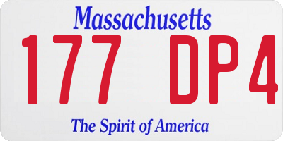 MA license plate 177DP4