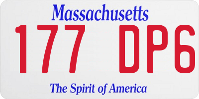 MA license plate 177DP6
