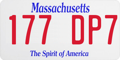 MA license plate 177DP7