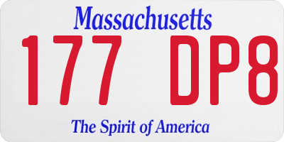 MA license plate 177DP8