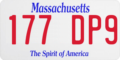 MA license plate 177DP9