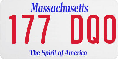 MA license plate 177DQ0
