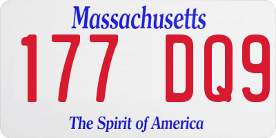 MA license plate 177DQ9