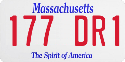 MA license plate 177DR1