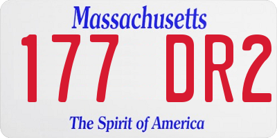 MA license plate 177DR2