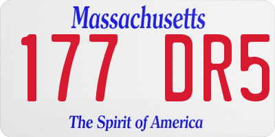MA license plate 177DR5