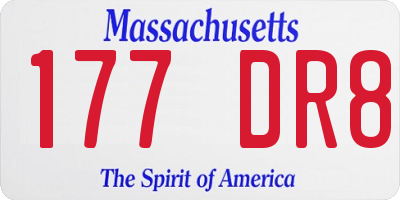 MA license plate 177DR8