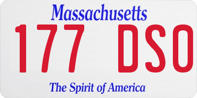 MA license plate 177DS0