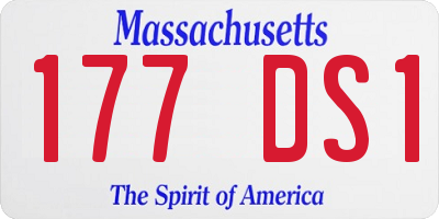 MA license plate 177DS1