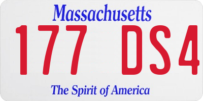 MA license plate 177DS4