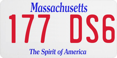 MA license plate 177DS6