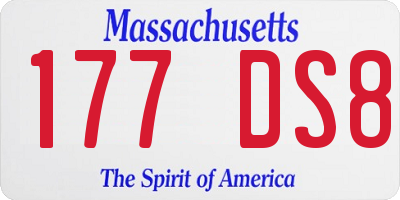 MA license plate 177DS8